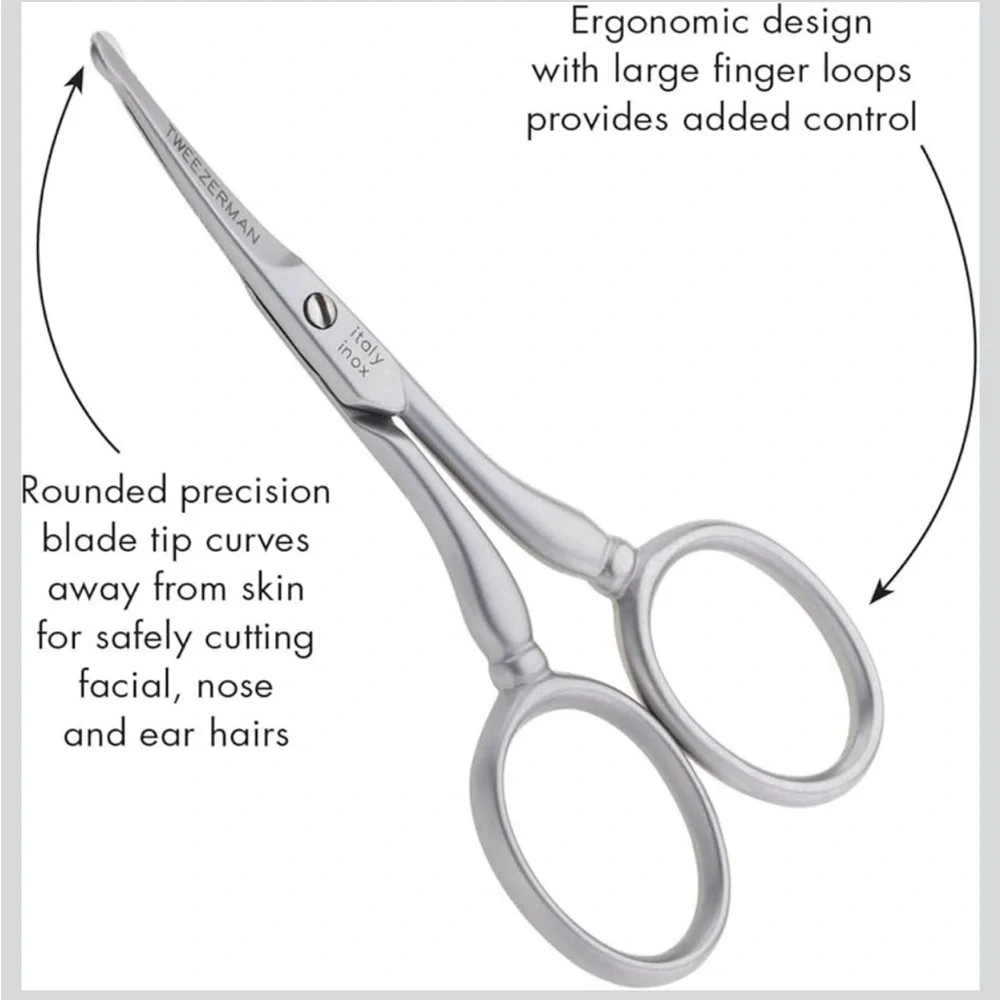 Tweezerman GEAR Silver Facial Hair Scissors